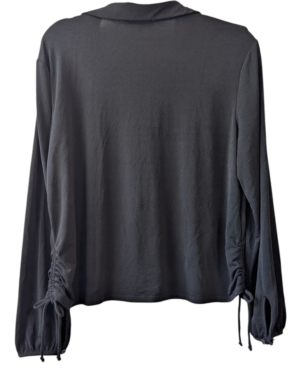 ADRIANNA PAPELL WOMEN'S BLACK LONG-SLEEVE BUTTON DOWN TOP SIZE XL - Picture 2 of 10